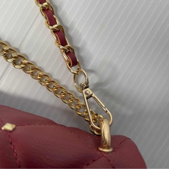 BADGLEY MISCHKA Burgundy Studded Quilted Shoulder Bag - Picture 6 of 13